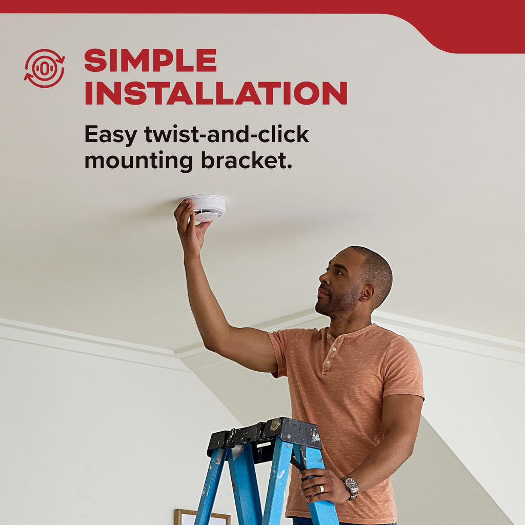 Smoke Detector, 10-Year Battery Powered, 85 dB Alarm, 1 Pack I877