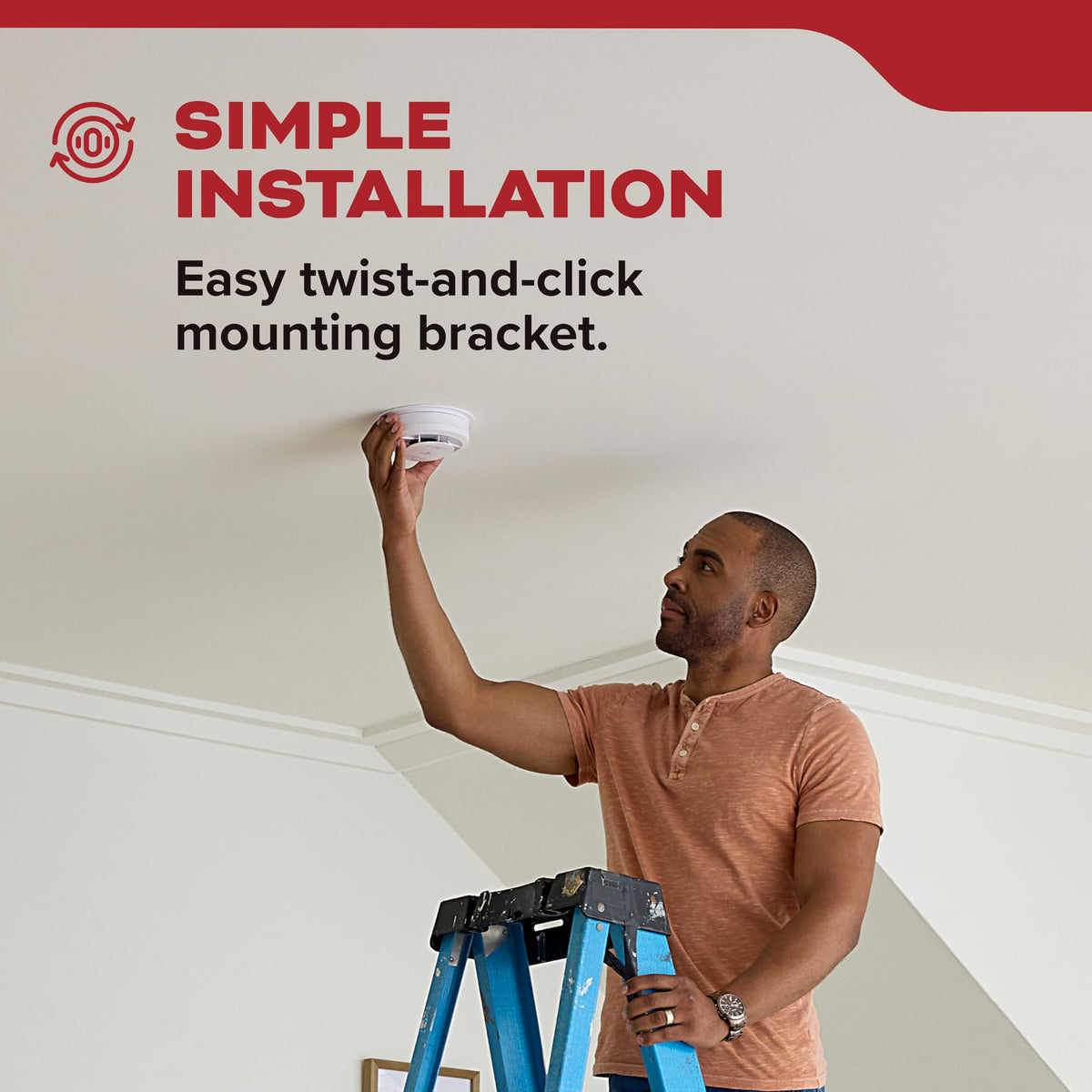 Smoke Detector, 10-Year Battery Powered, 85 dB Alarm, 1 Pack I877