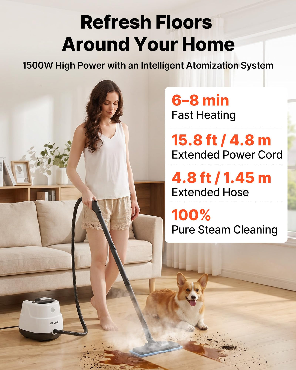 Portable Canister Steam Cleaner with 20 Accessories F782081