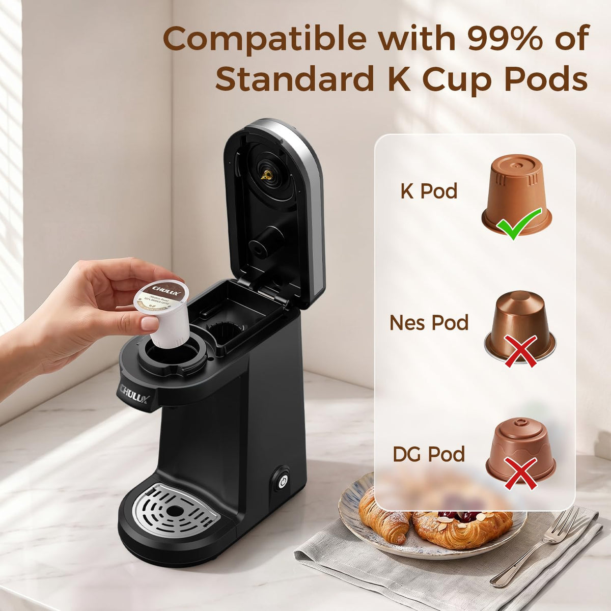 Single Serve Coffee Maker Black F381