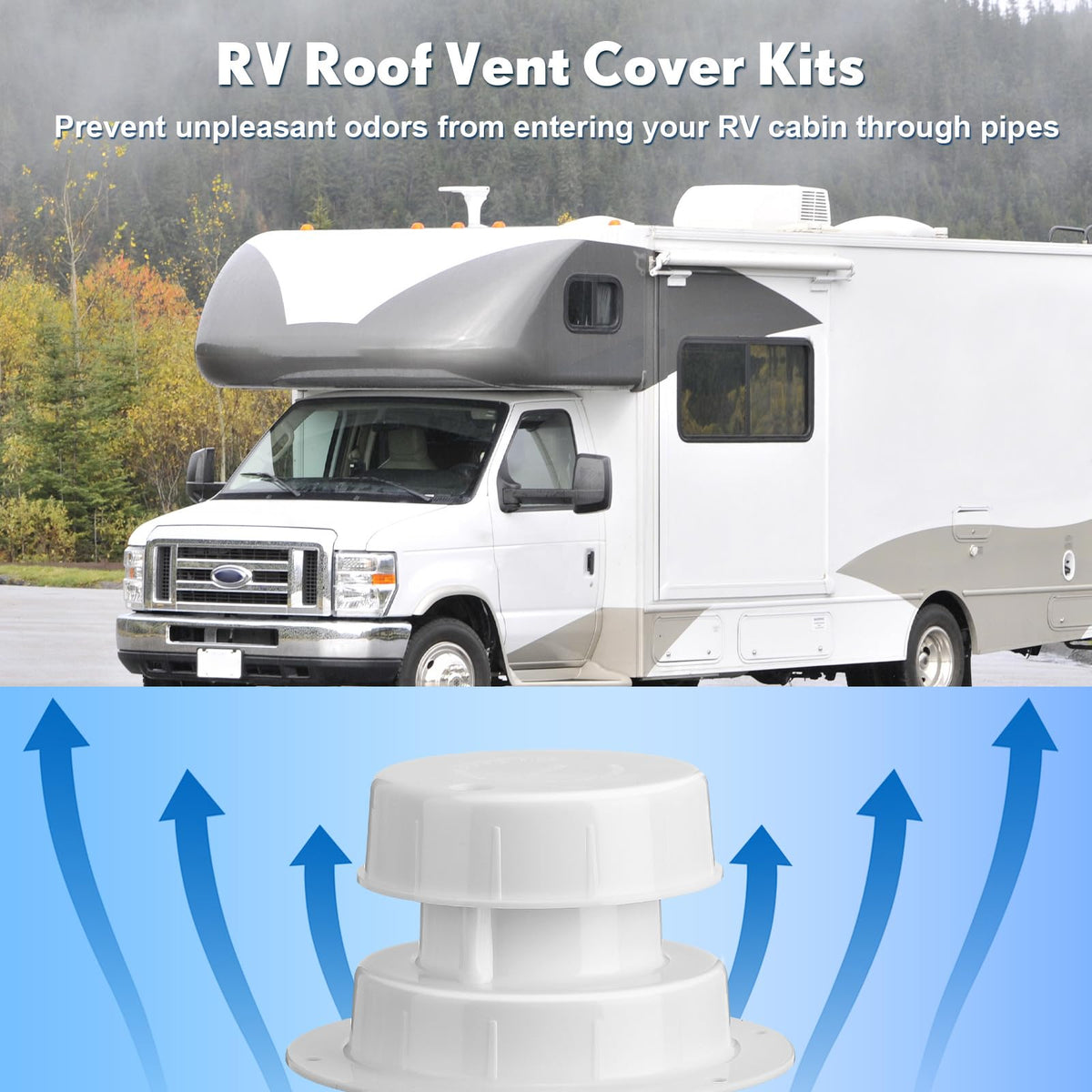 6 Pcs White RV Plumbing Vent Caps H649