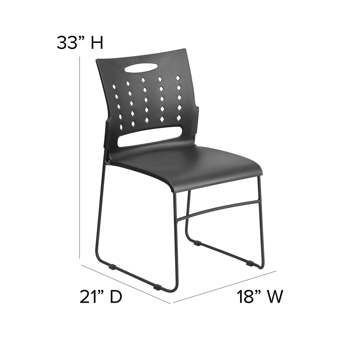 Black Stacking Chairs Set of 5 W369521
