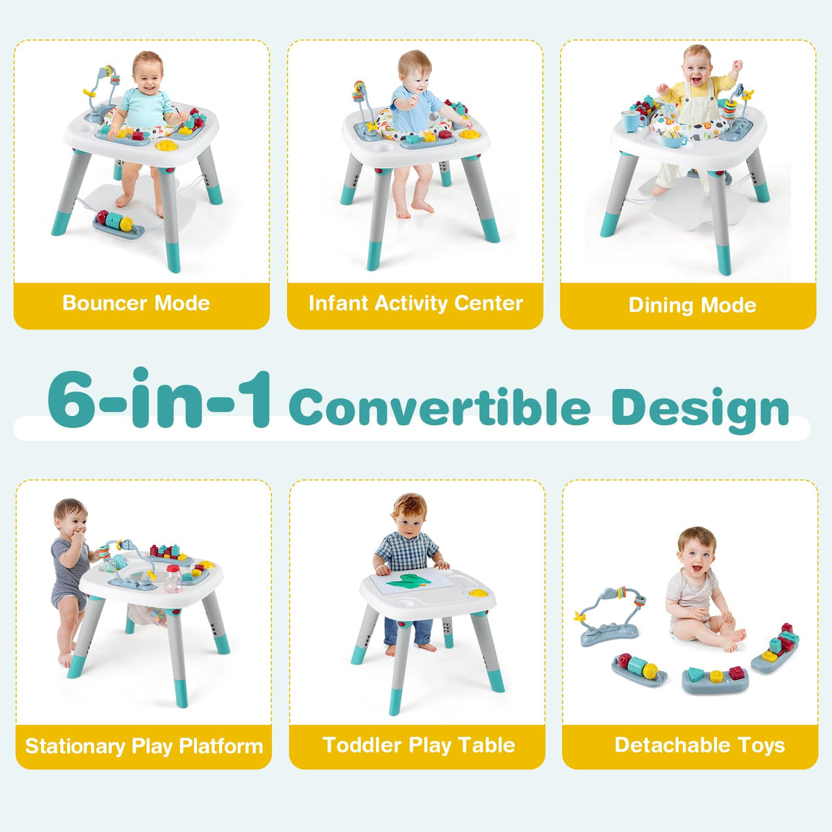 6-in-1 Baby Activity Center with Rotating Seat G75069