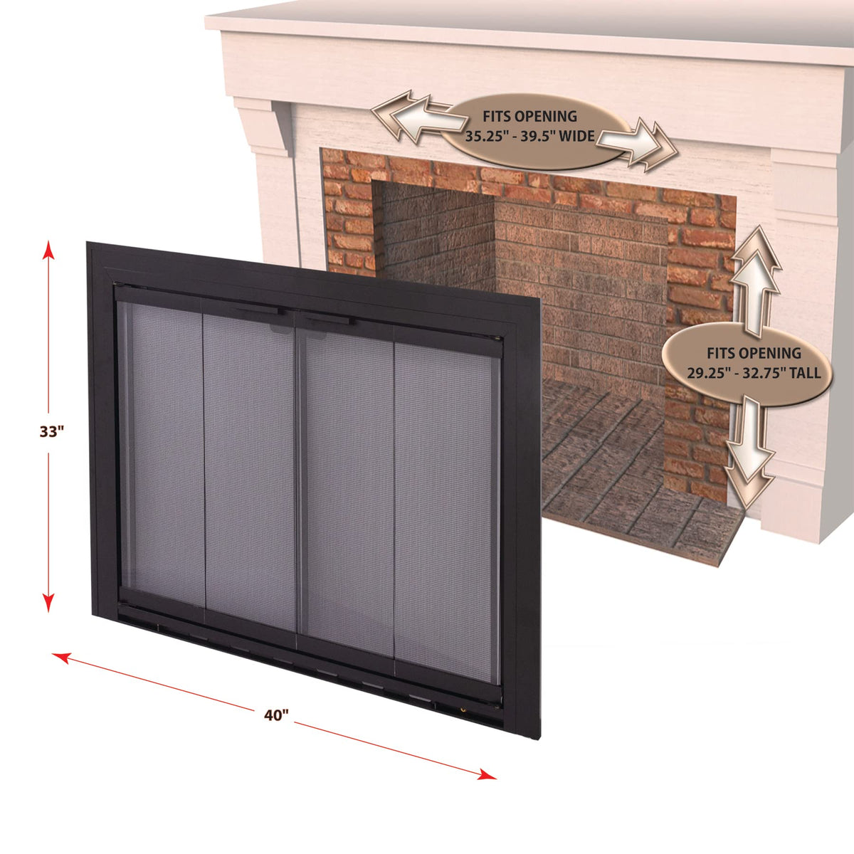 Aluminum Fireplace Glass Door Z31729