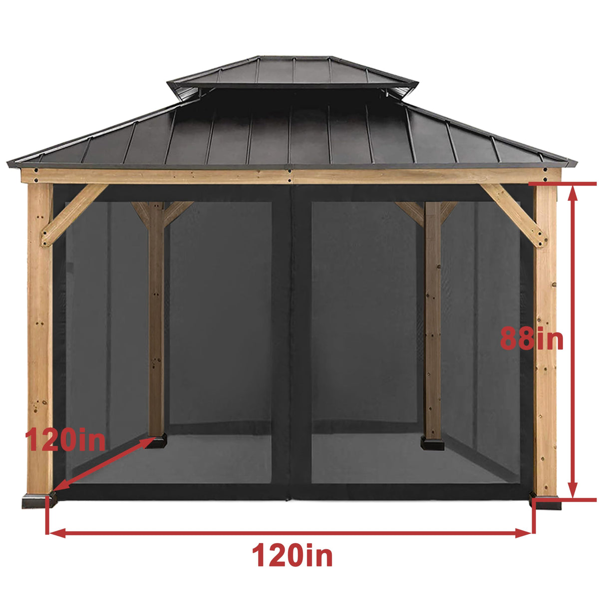 10' x 10' Gazebo Canopy Mosquito Netting Sidewalls I67686