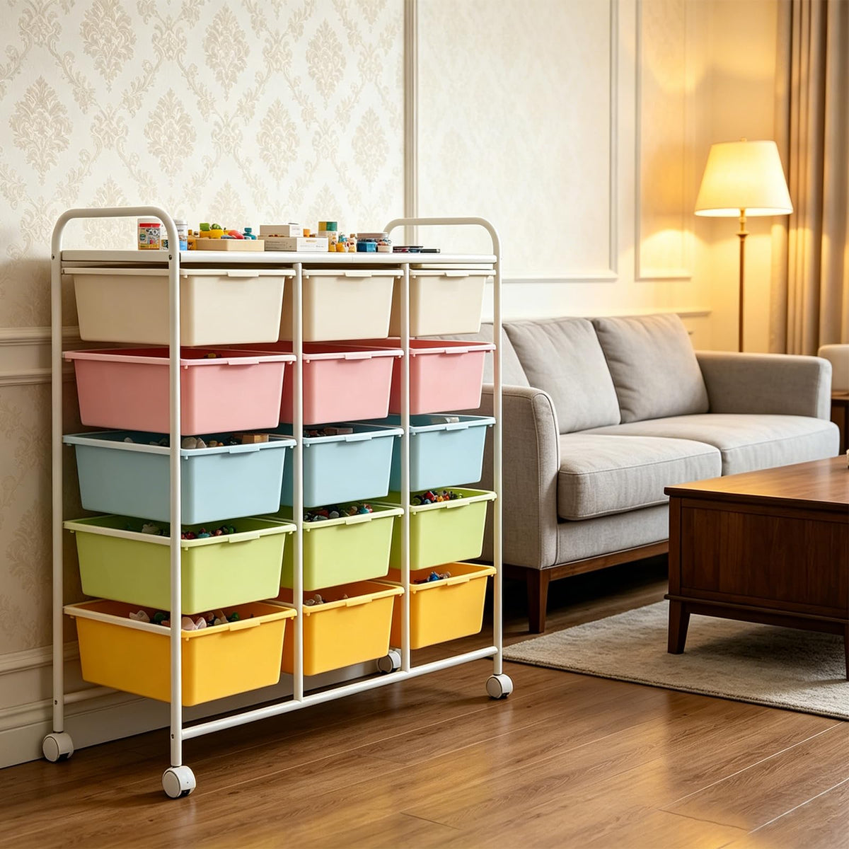 15 Drawer Rolling Storage Cart with Wheels R635387