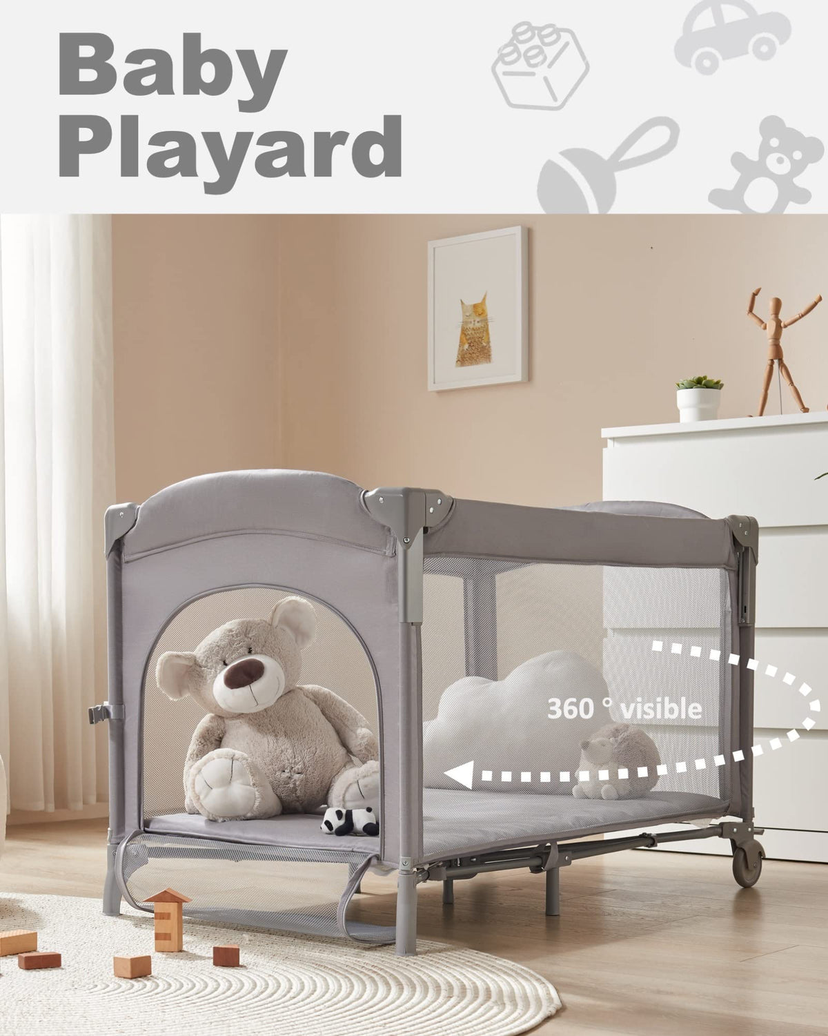 4 in 1 Baby Bassinet Bedside Sleeper L6338