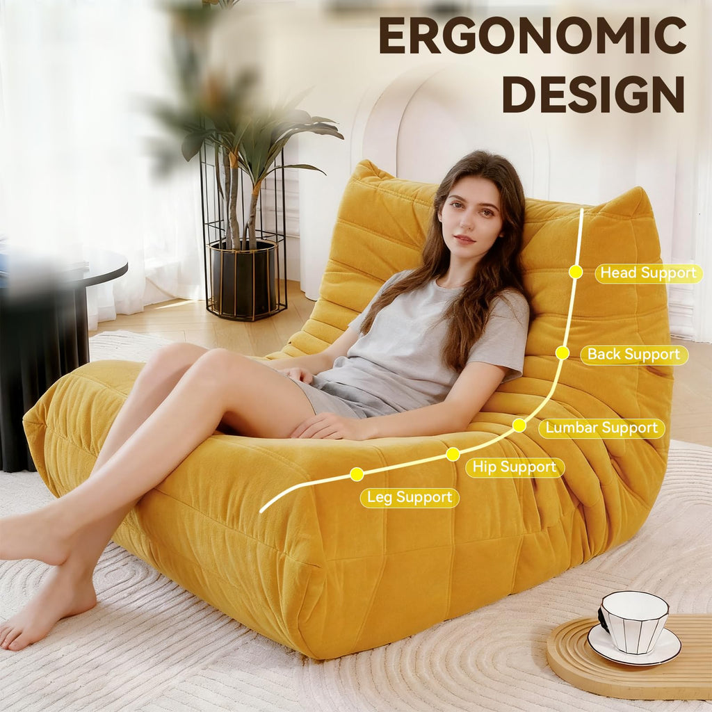 Yellow Memory Foam Bean Bag Chair A891