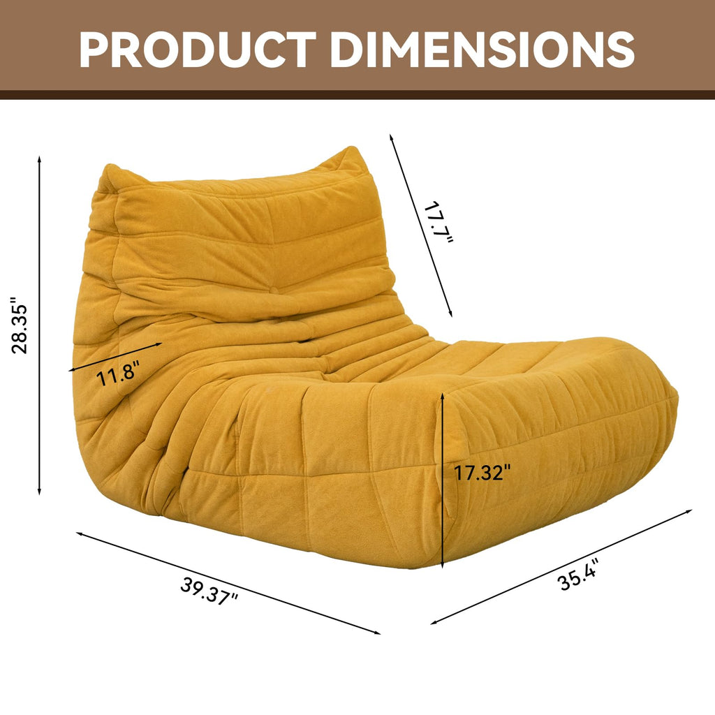 Yellow Memory Foam Bean Bag Chair A891