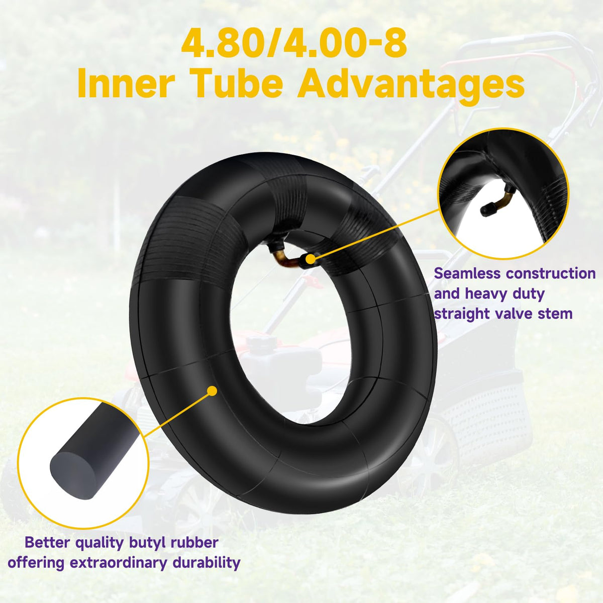 4.80/4.00-8 Inner Tube with TR87 Bent Valve 1 Pcs T220