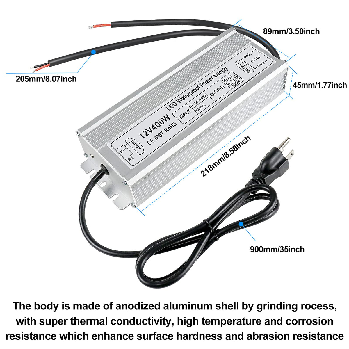 400W 12V IP67 Waterproof LED Power Supply H80046