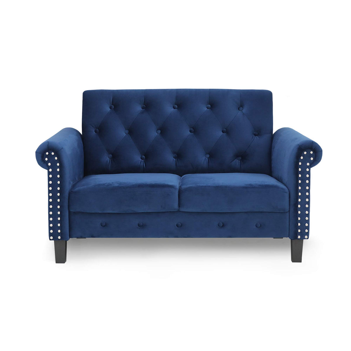 Navy Velvet 2-Seater Loveseat Sofa V527096