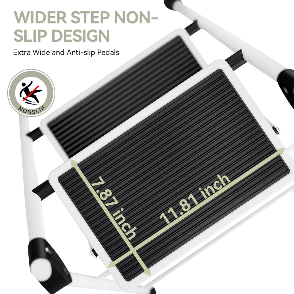 2 Step Folding Step Stool with Handrails White Z6920