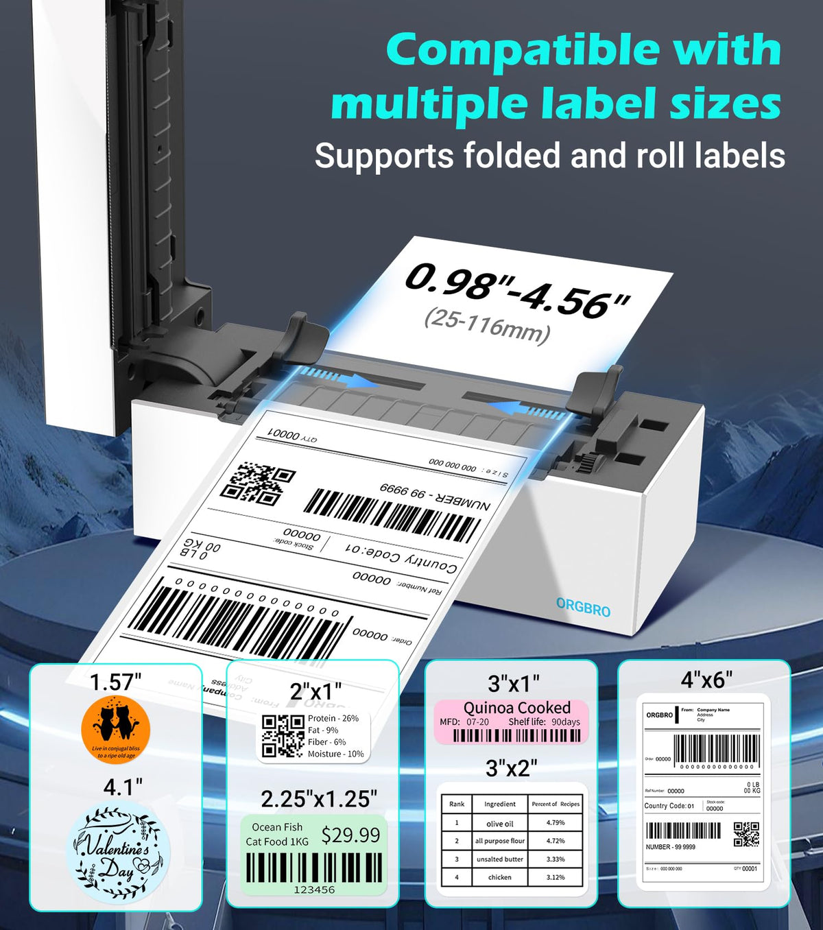 Thermal Shipping Label Printer, 4x6 Bluetooth Label Maker X454913
