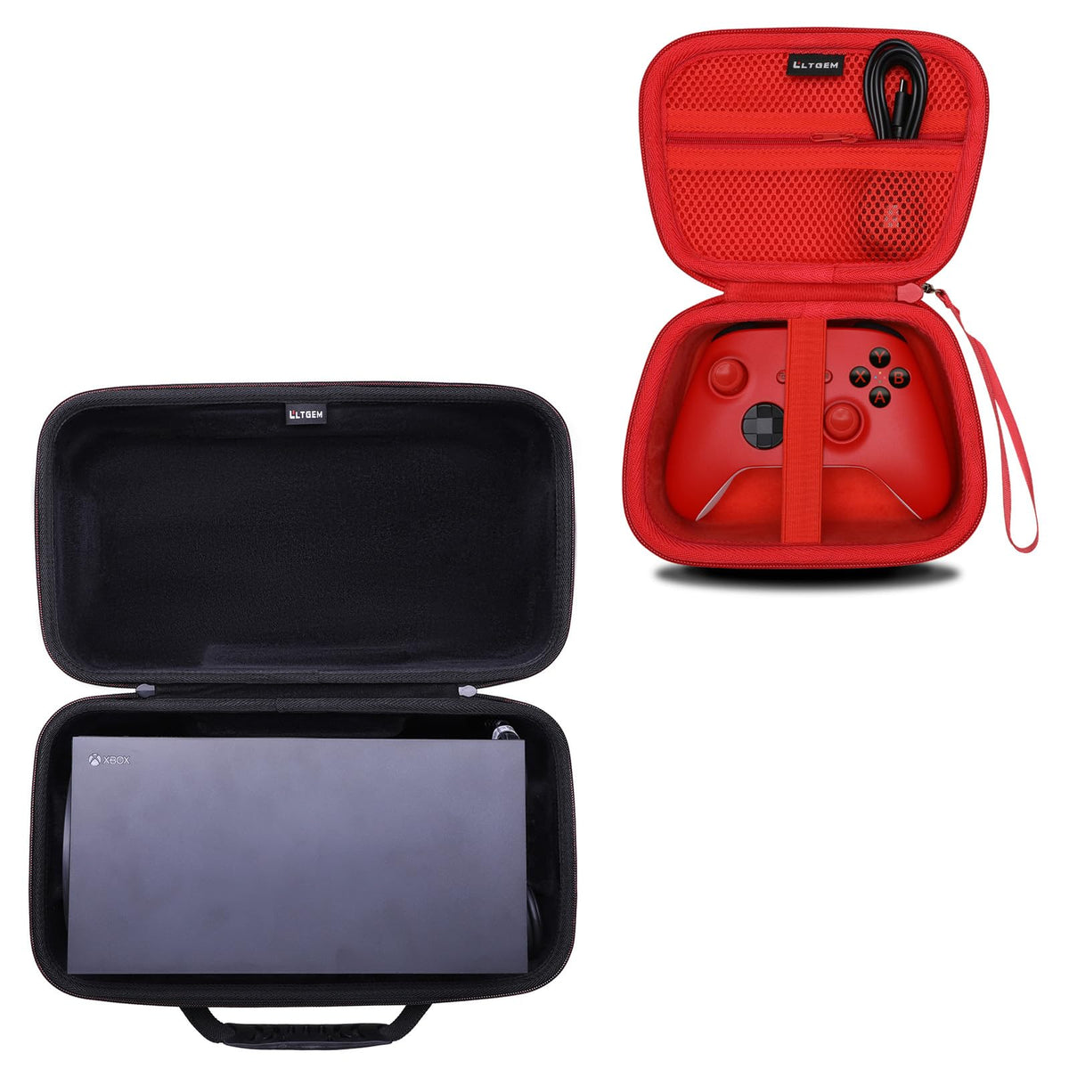 Black Red Gaming Console Case and Controller Case W1077
