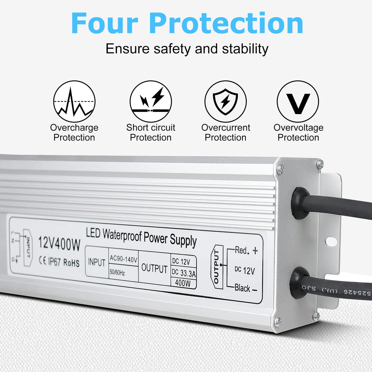 400W 12V IP67 Waterproof LED Power Supply H80046