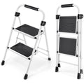 2 Step Folding Step Stool with Handrails White Z6920