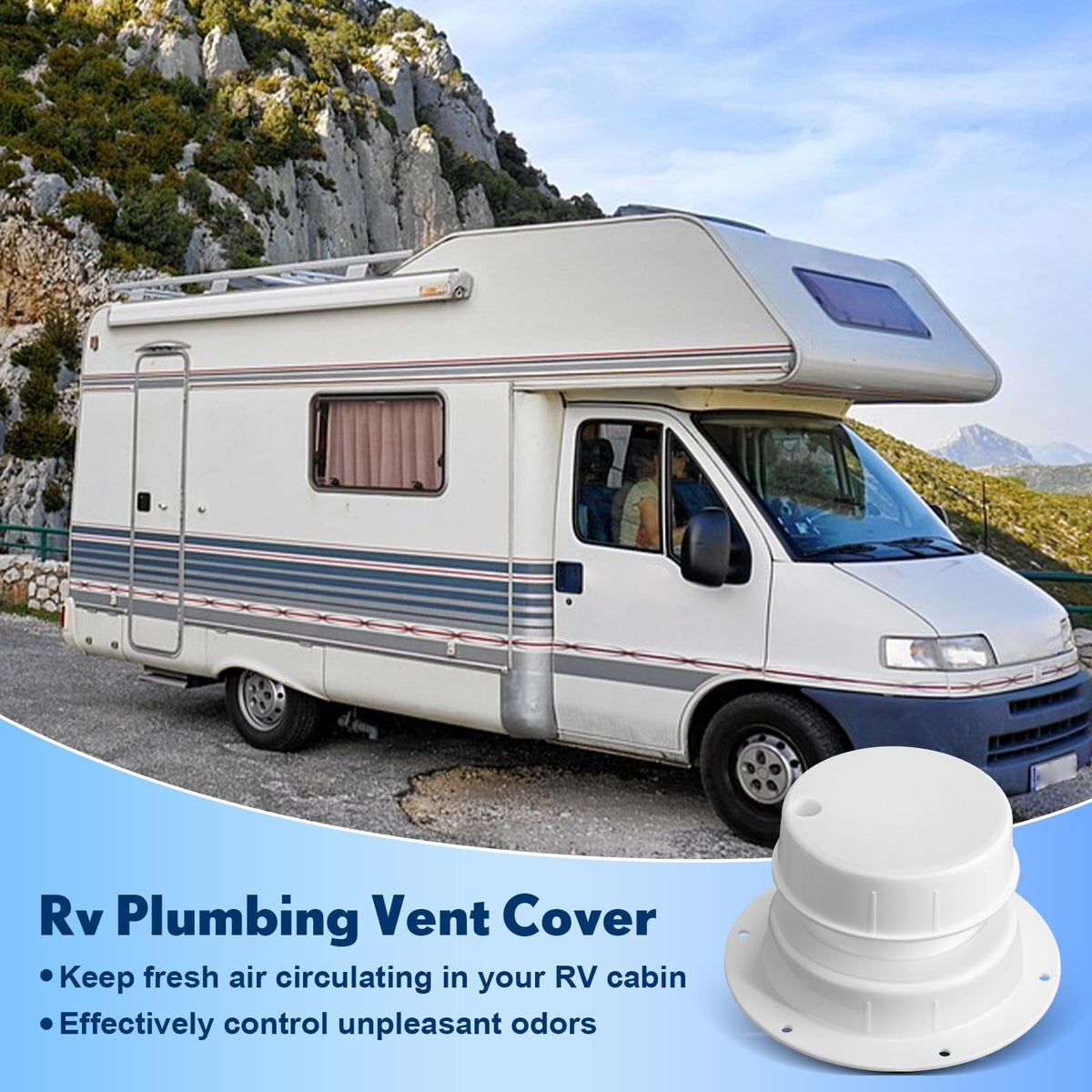 6 Pcs White RV Plumbing Vent Caps H649
