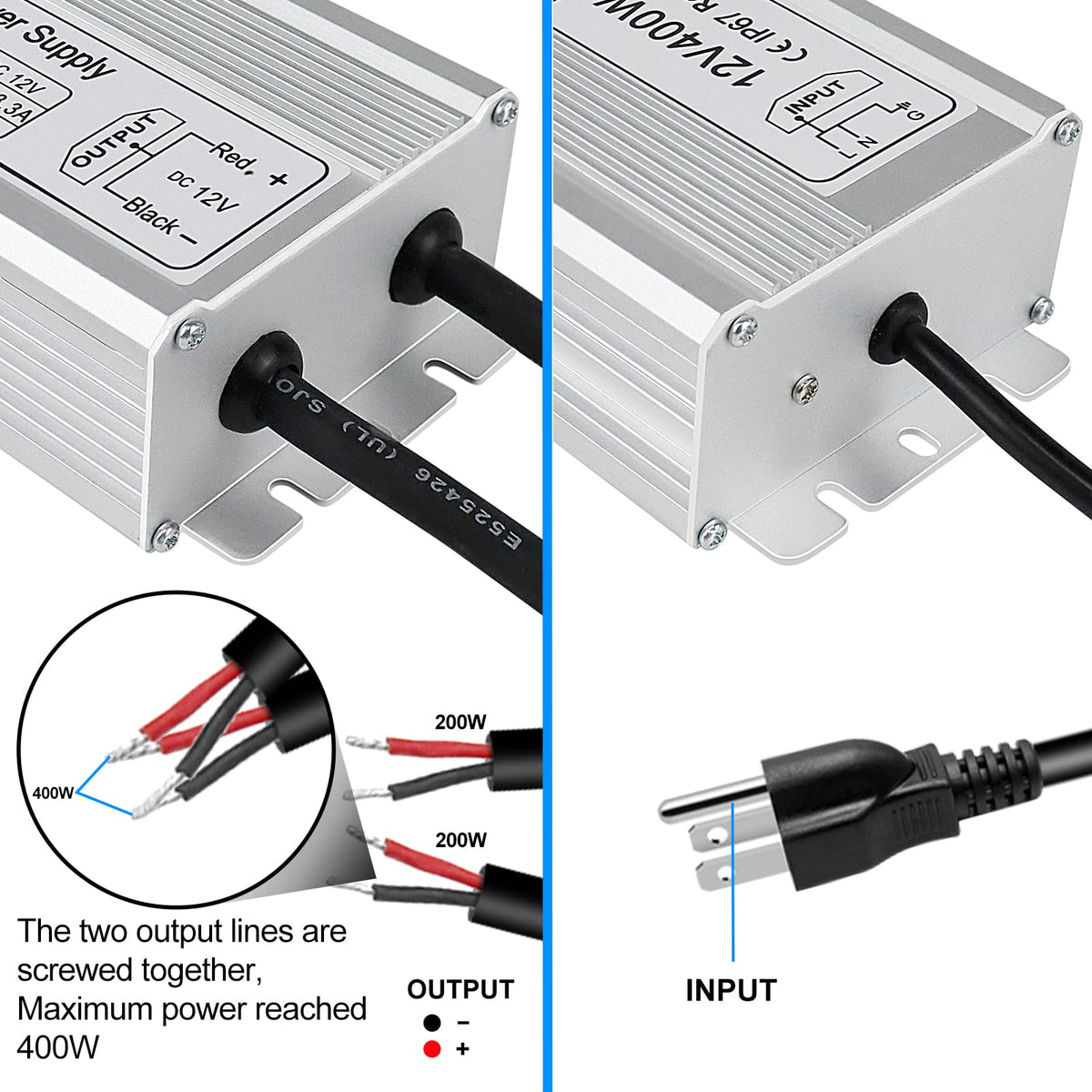 400W 12V IP67 Waterproof LED Power Supply H80046