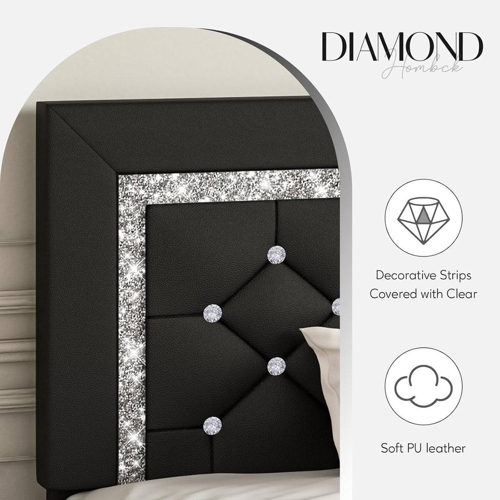 Full Size Upholstered Platform Bed with Headboard A824