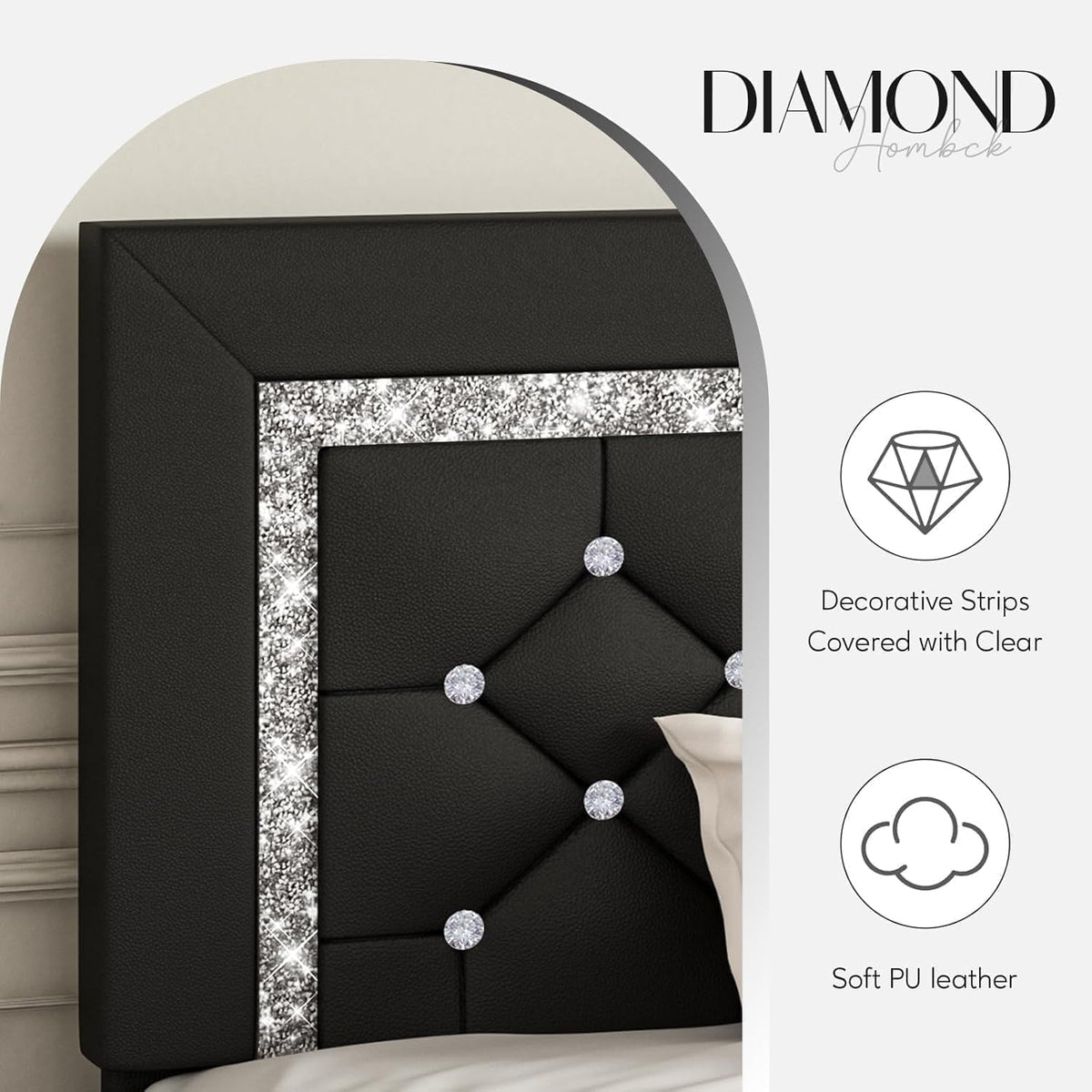 Full Size Upholstered Platform Bed with Headboard A824