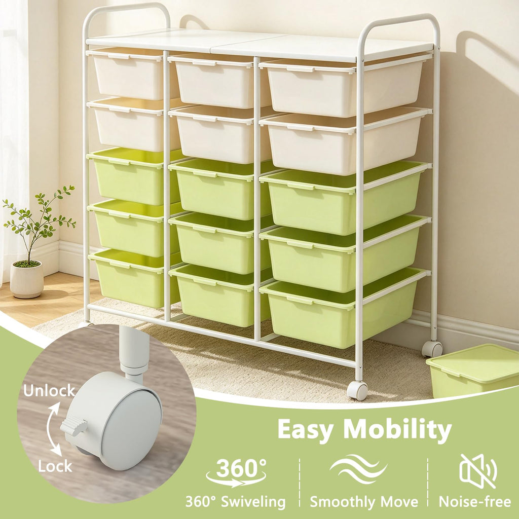 15 Drawer Rolling Storage Cart with Wheels R635387