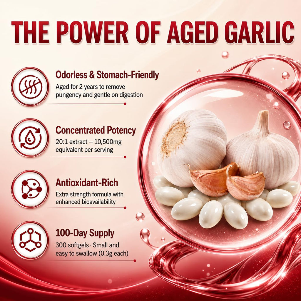 Aged Garlic Extract Supplements, 300 Softgels W382