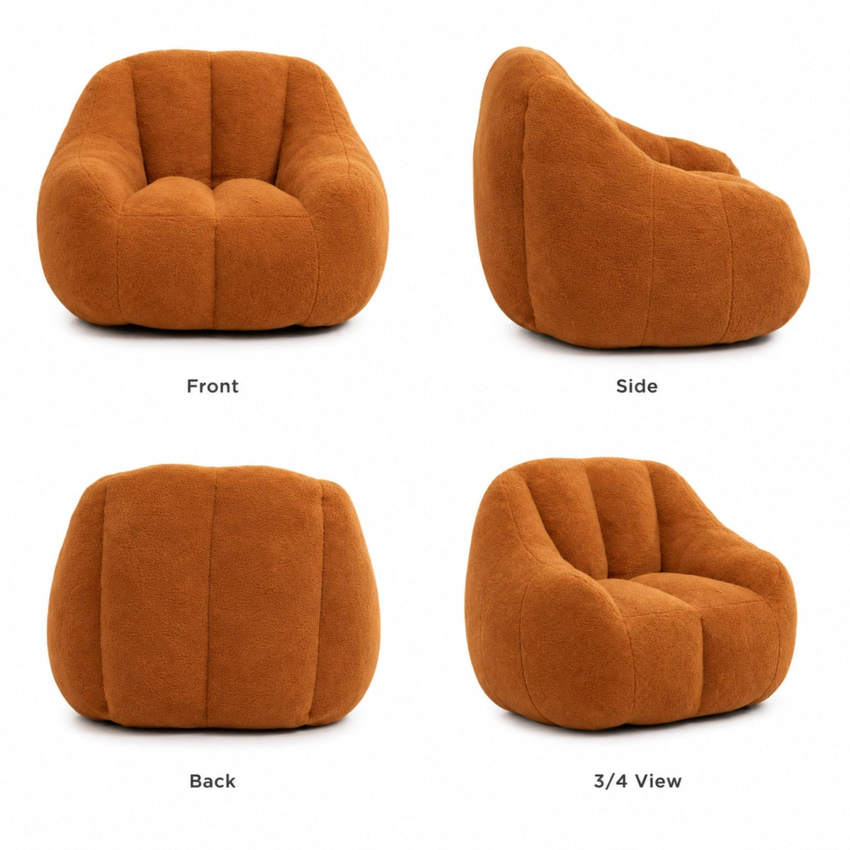 Yellow Memory Foam Bean Bag Chair Z132013