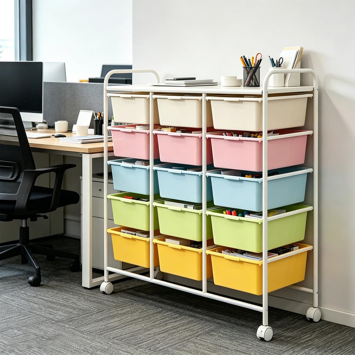 15 Drawer Rolling Storage Cart with Wheels R635387