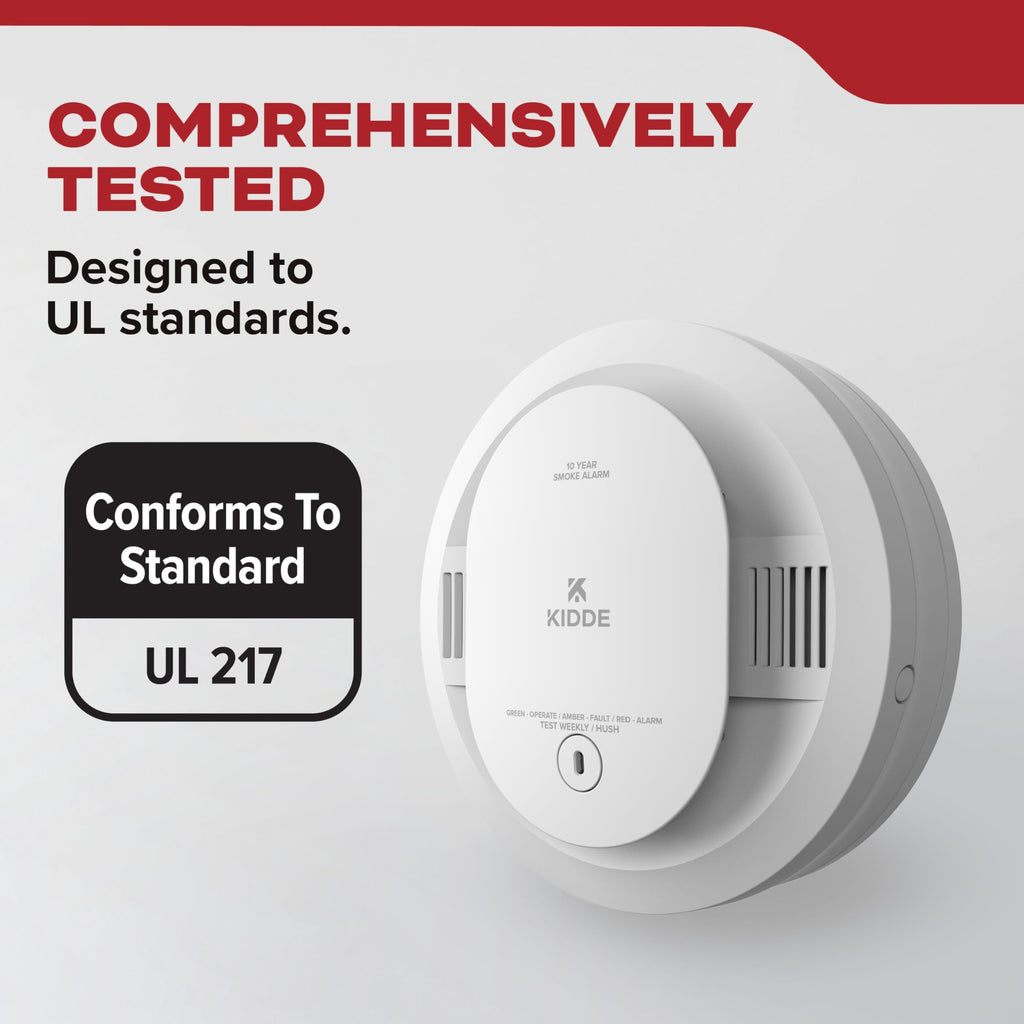 Smoke Detector, 10-Year Battery Powered, 85 dB Alarm, 1 Pack I877