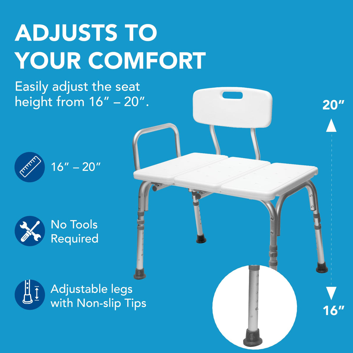Height Adjustable Shower Bench and Shower Chair X147771