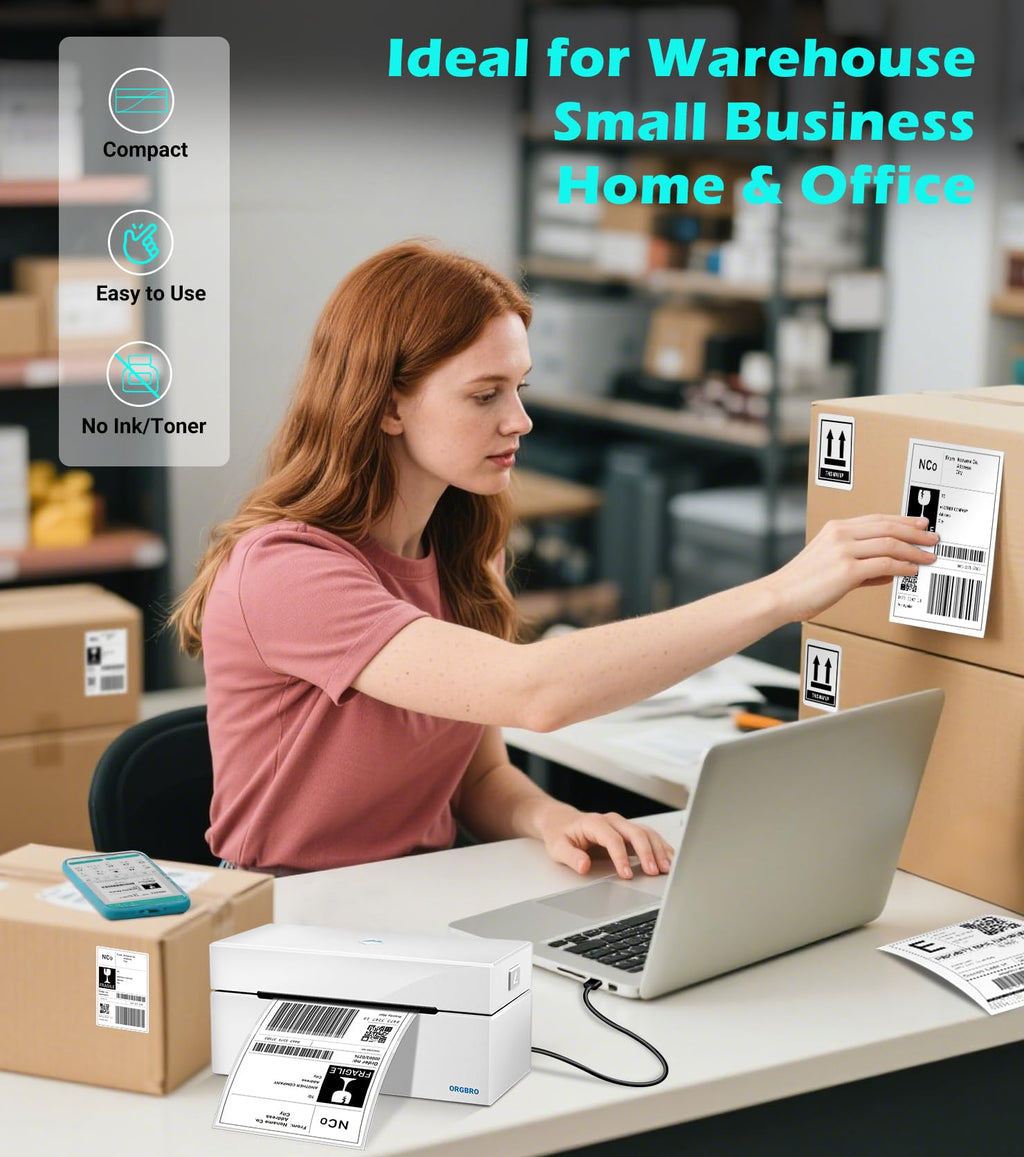 Thermal Shipping Label Printer, 4x6 Bluetooth Label Maker X454913
