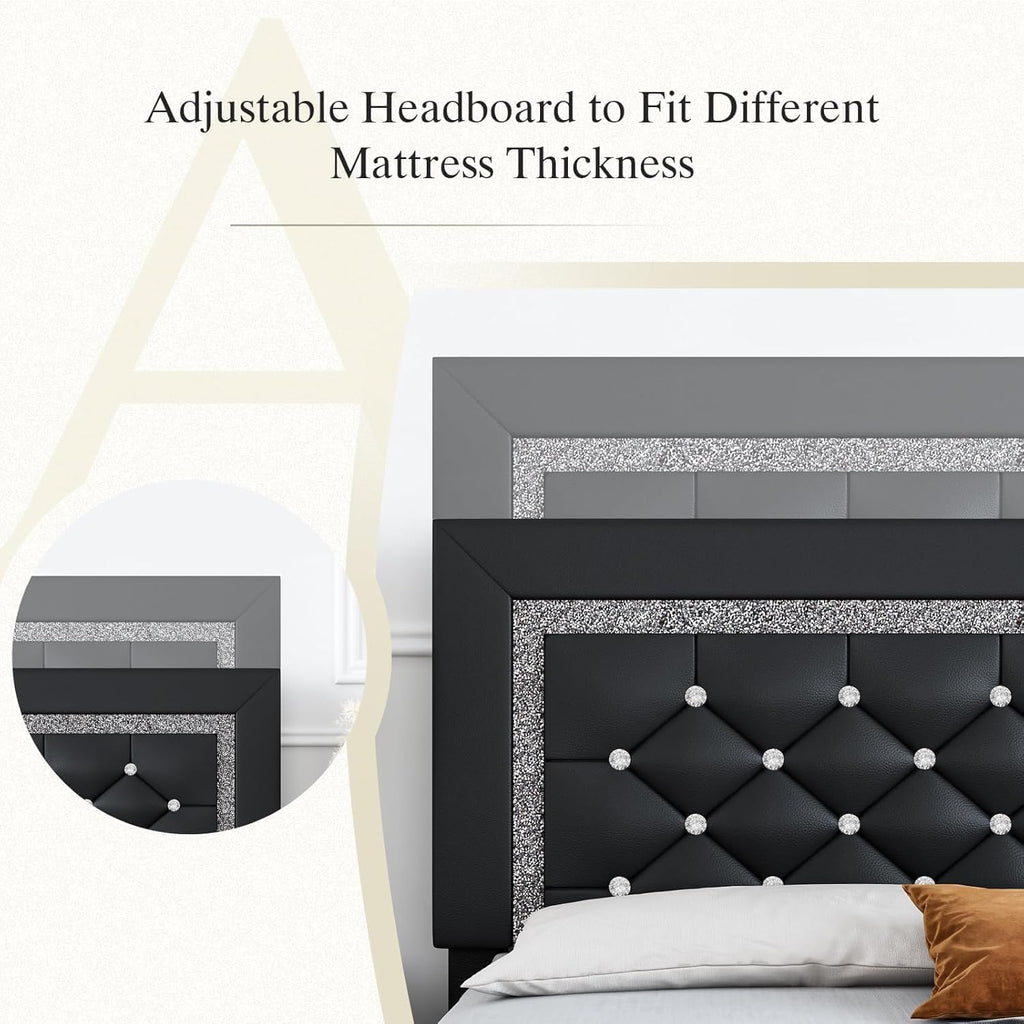 Full Size Upholstered Platform Bed with Headboard A824