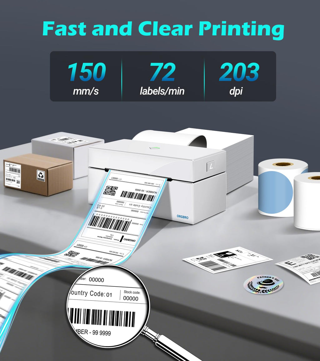 Thermal Shipping Label Printer, 4x6 Bluetooth Label Maker X454913