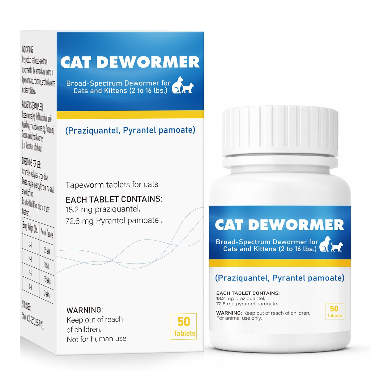 7 Way De-Wormer Chewable Tablets for Dogs & Cats, 50 Count E82525