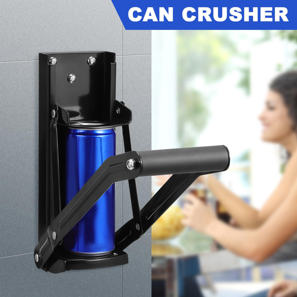 Stainless Steel Wall Mounted Can Crusher with Bottle Opener O15548