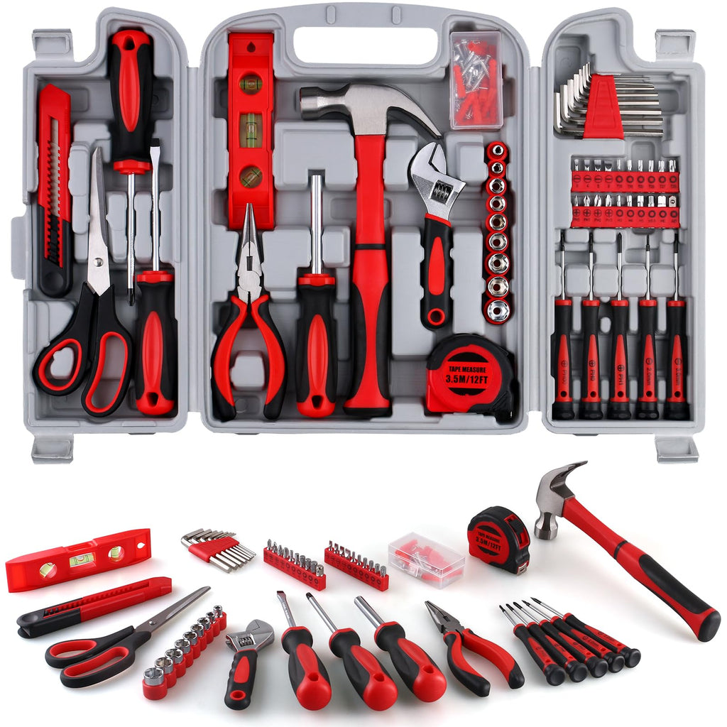 156-Piece All-Purpose Home Tool Kit in Foldable Toolbox Y330