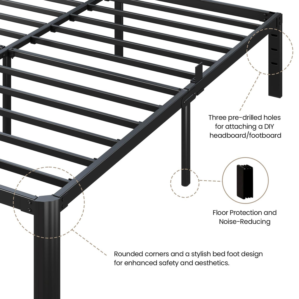 King Size 18 Inch Heavy Duty Platform Bed Frame H446358