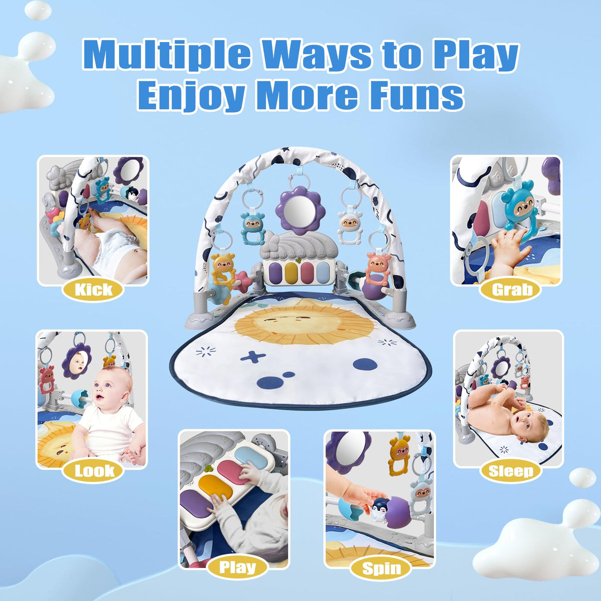 Baby Play Gym Mat with Music and Light R390