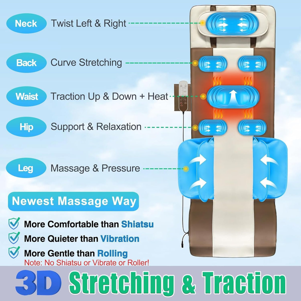 Full Body Massage Mat with Heat S552633