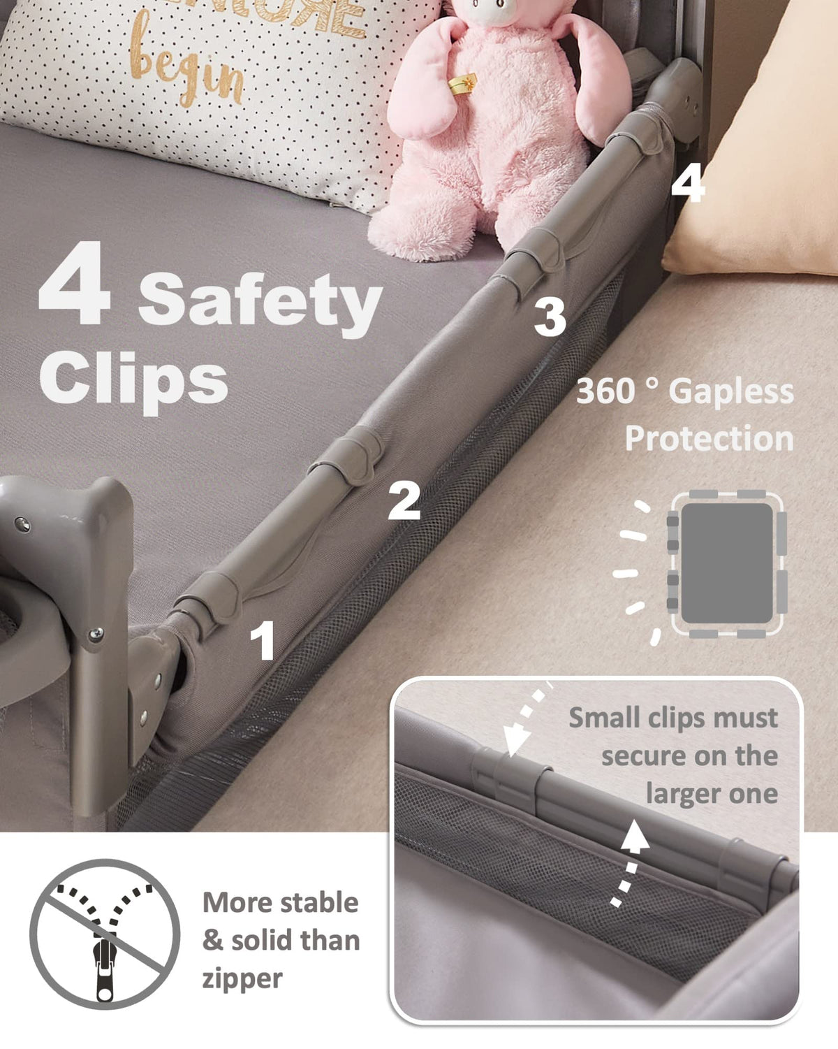 4 in 1 Baby Bassinet Bedside Sleeper L6338