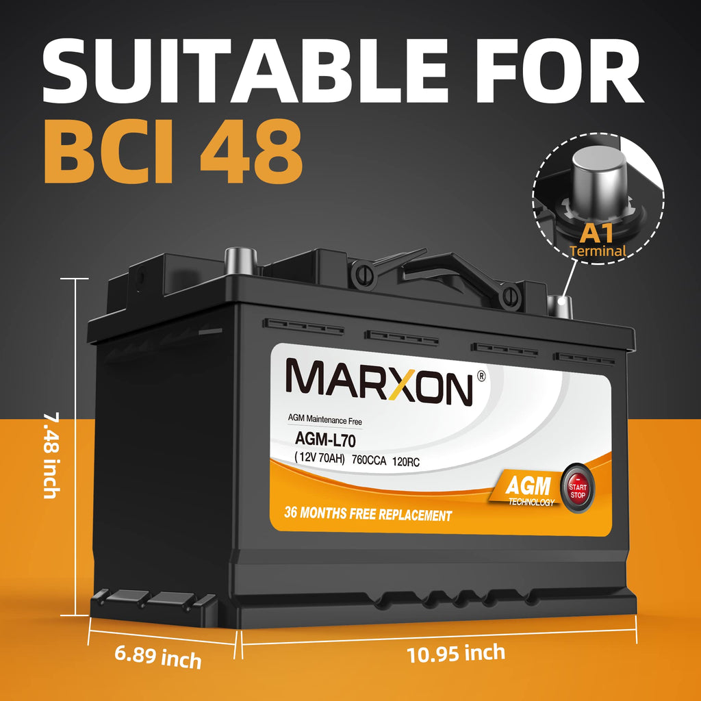 12v 70AH 760CCA AGM Car Battery C199195