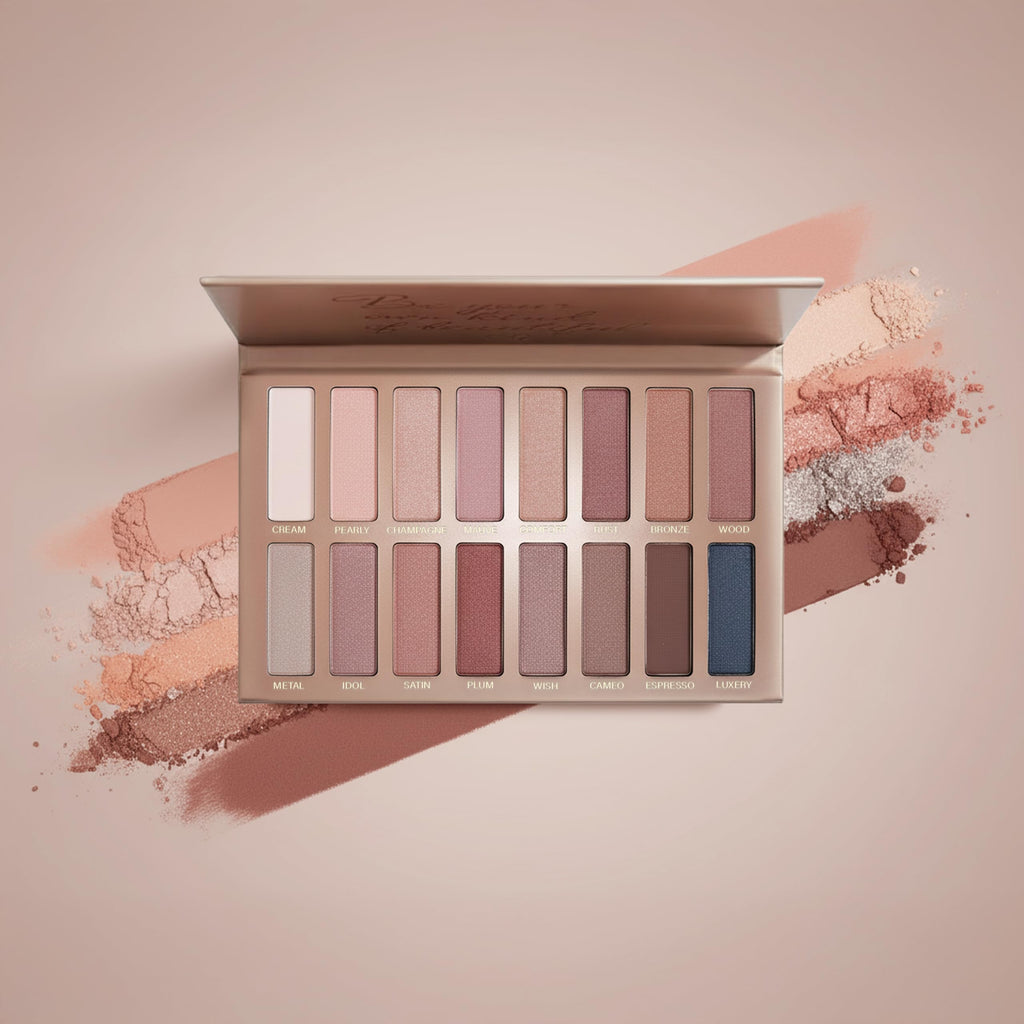 16 Soft Nude Shimmer & Matte Eyeshadow Palette P9576