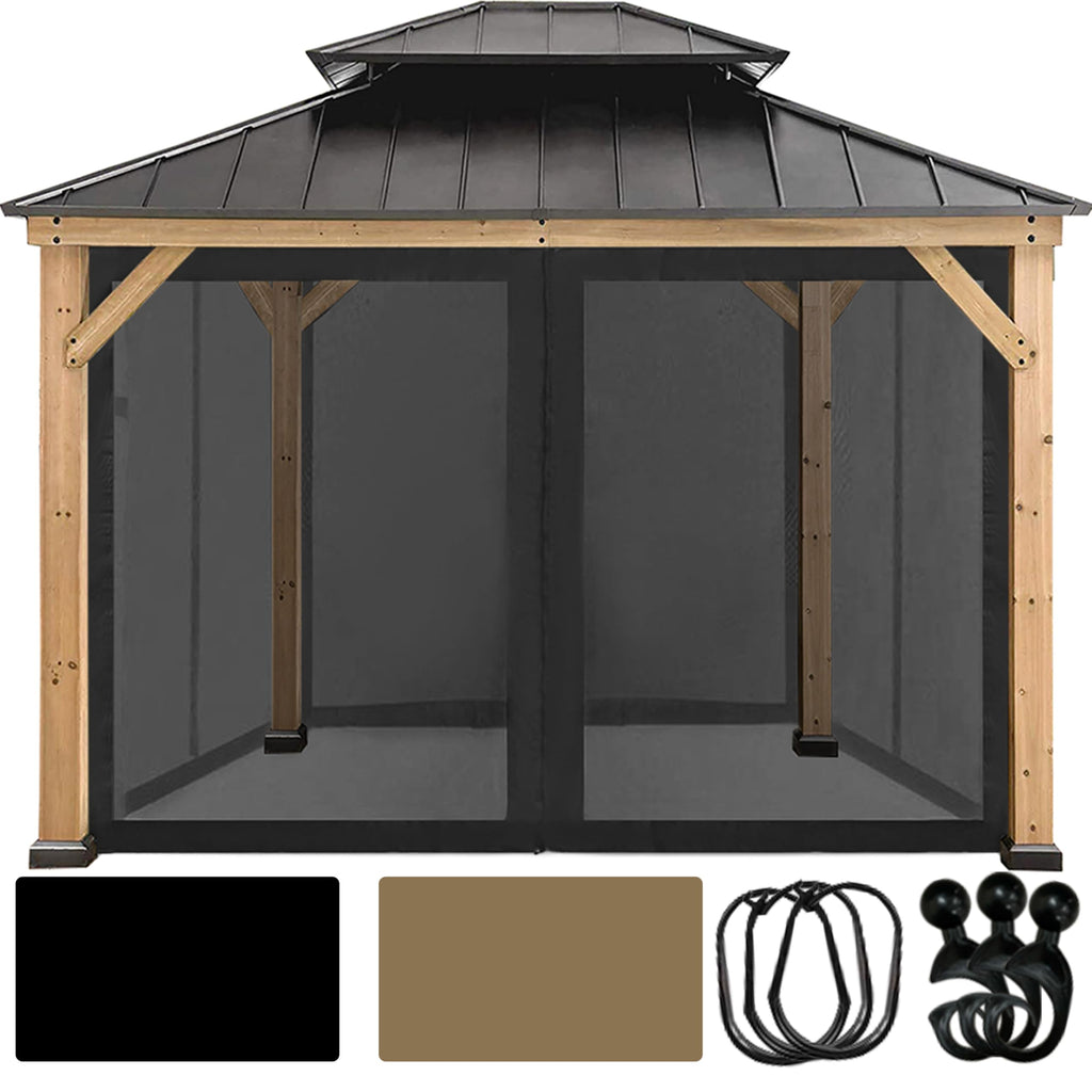 10' x 10' Gazebo Canopy Mosquito Netting Sidewalls I67686