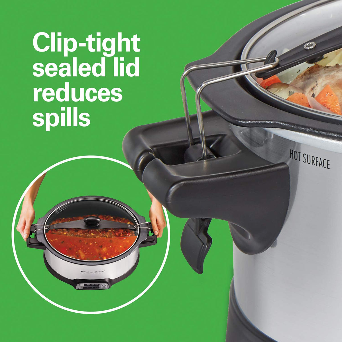 Programmable 6 Quart Slow Cooker with Travel Lid Lock H378658