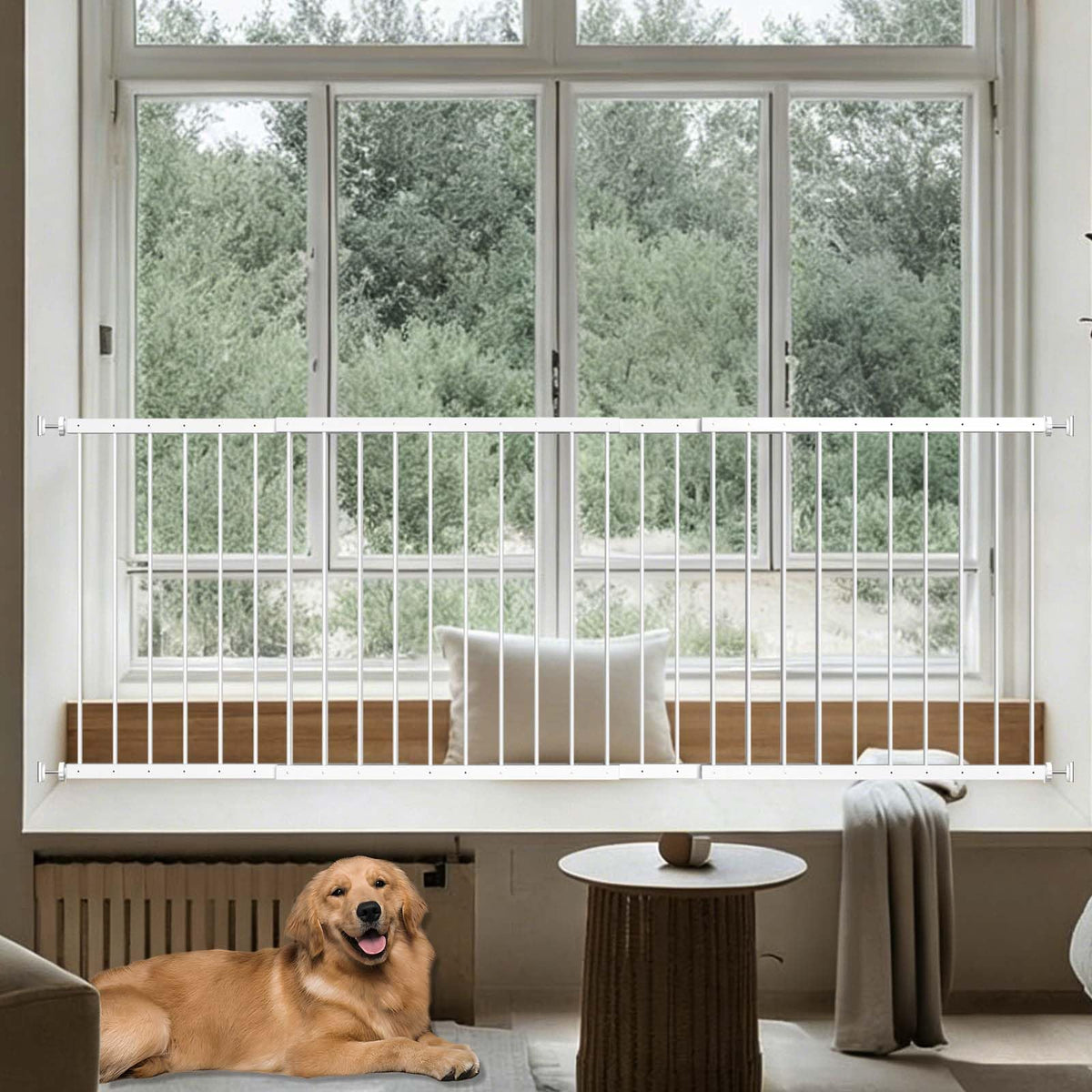 Adjustable White 4 Panel Window Guards U5443