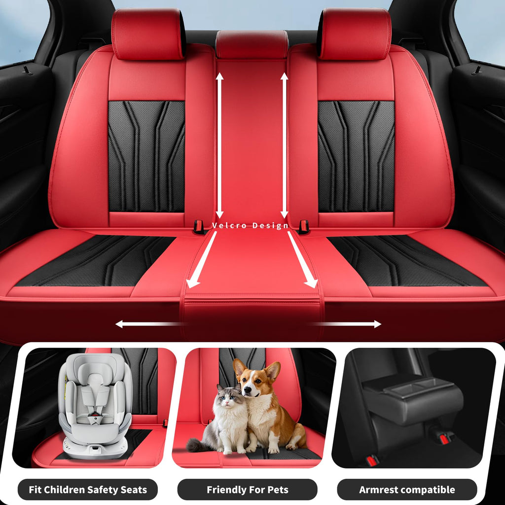 Red & Black Car Seat Covers C51851