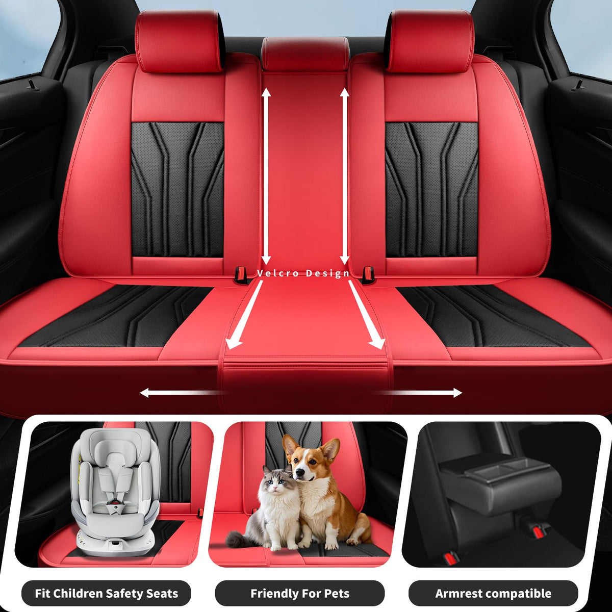 Red & Black Car Seat Covers C51851