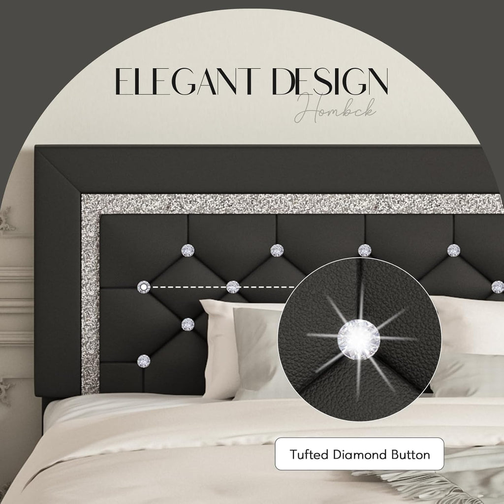 Full Size Upholstered Platform Bed with Headboard A824