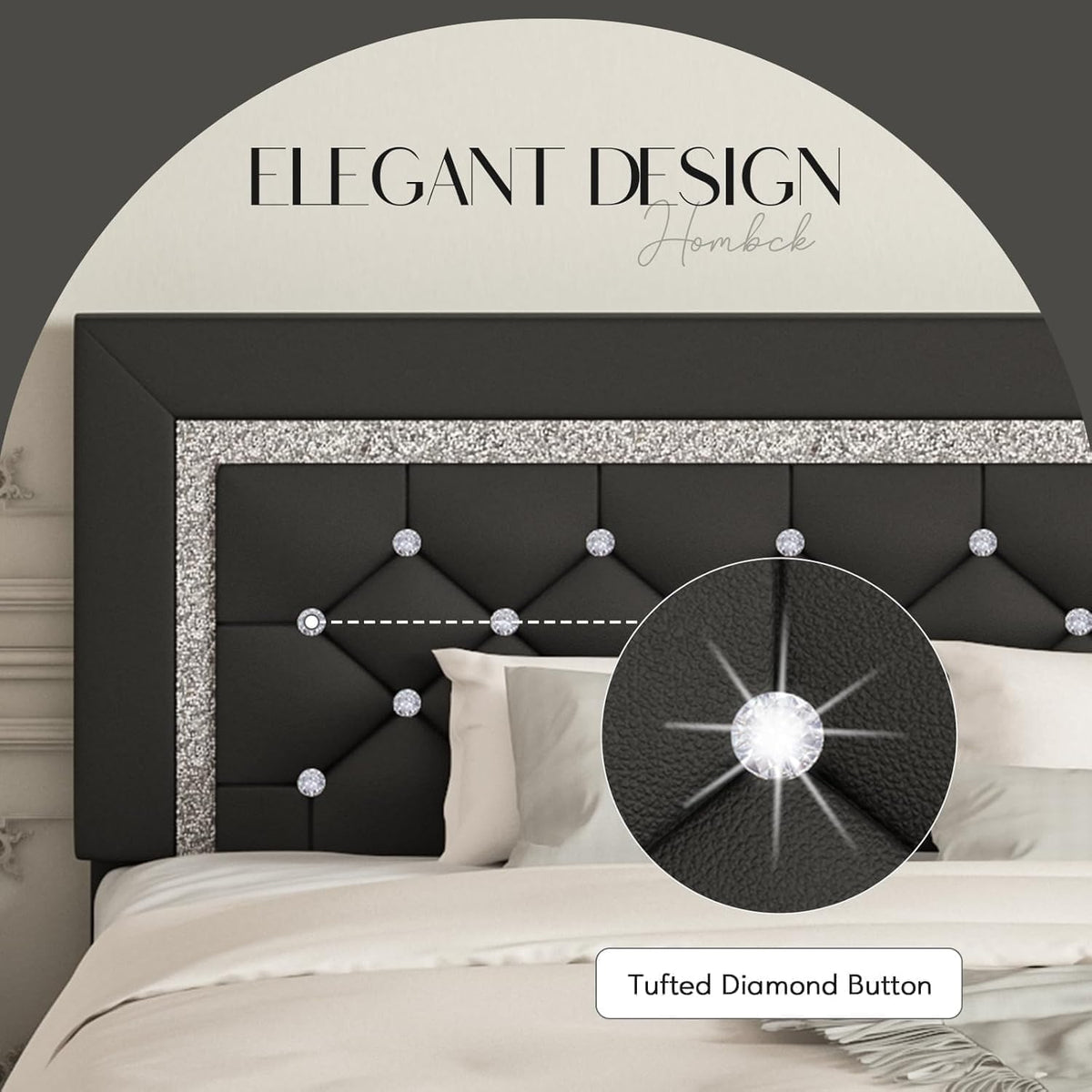 Full Size Upholstered Platform Bed with Headboard A824